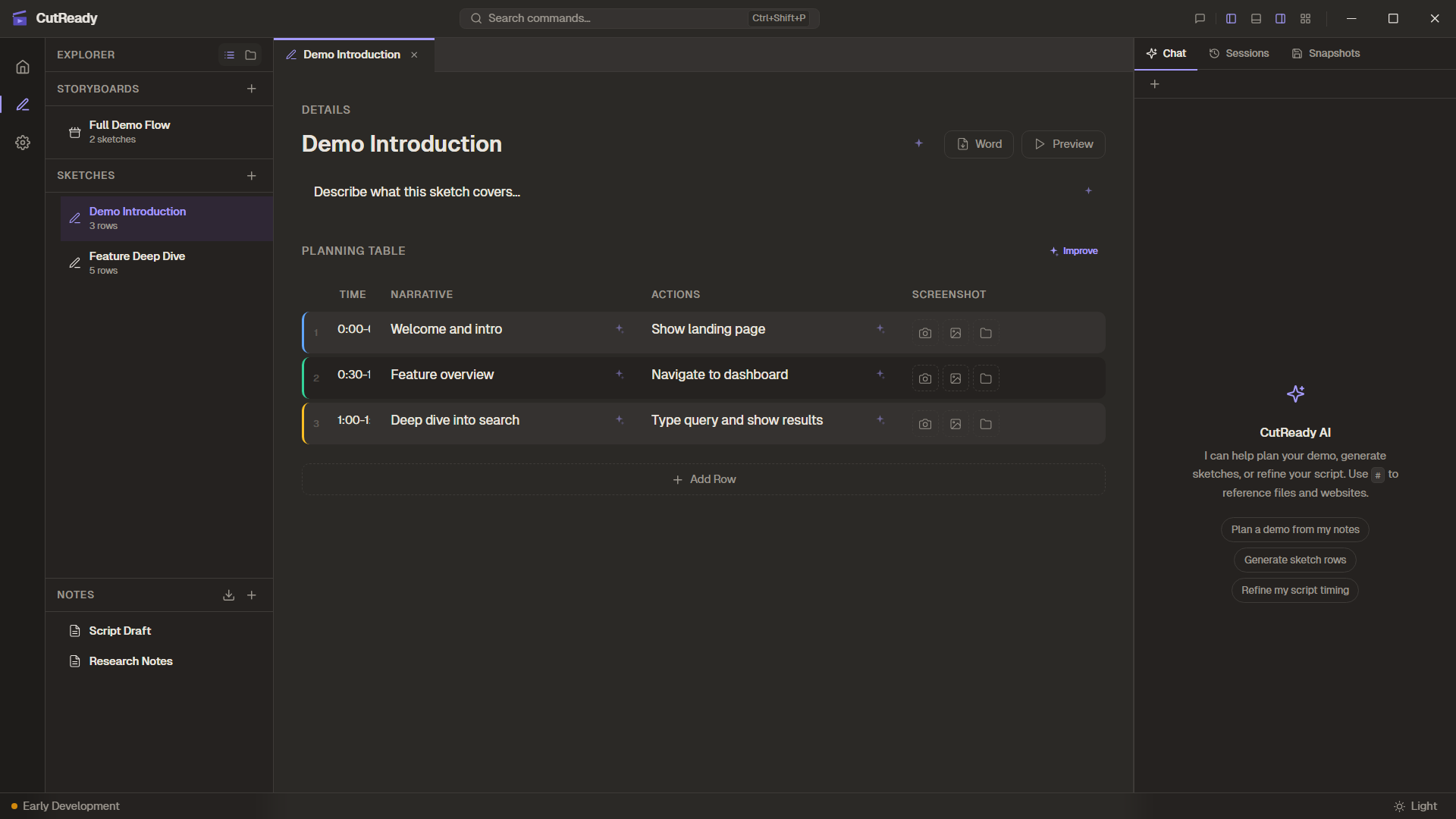 CutReady application overview