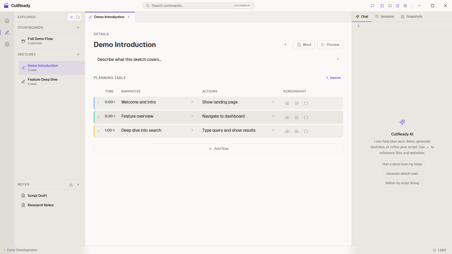 CutReady application overview