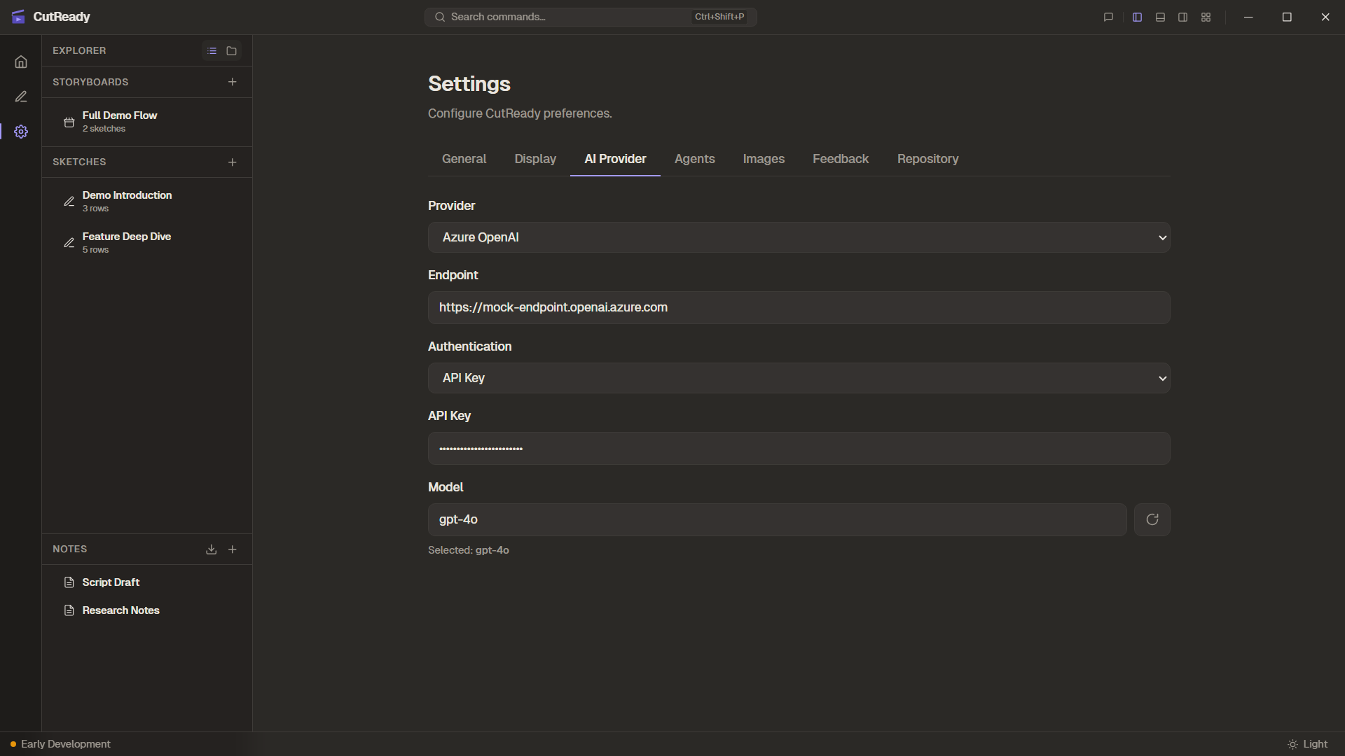 AI Provider settings