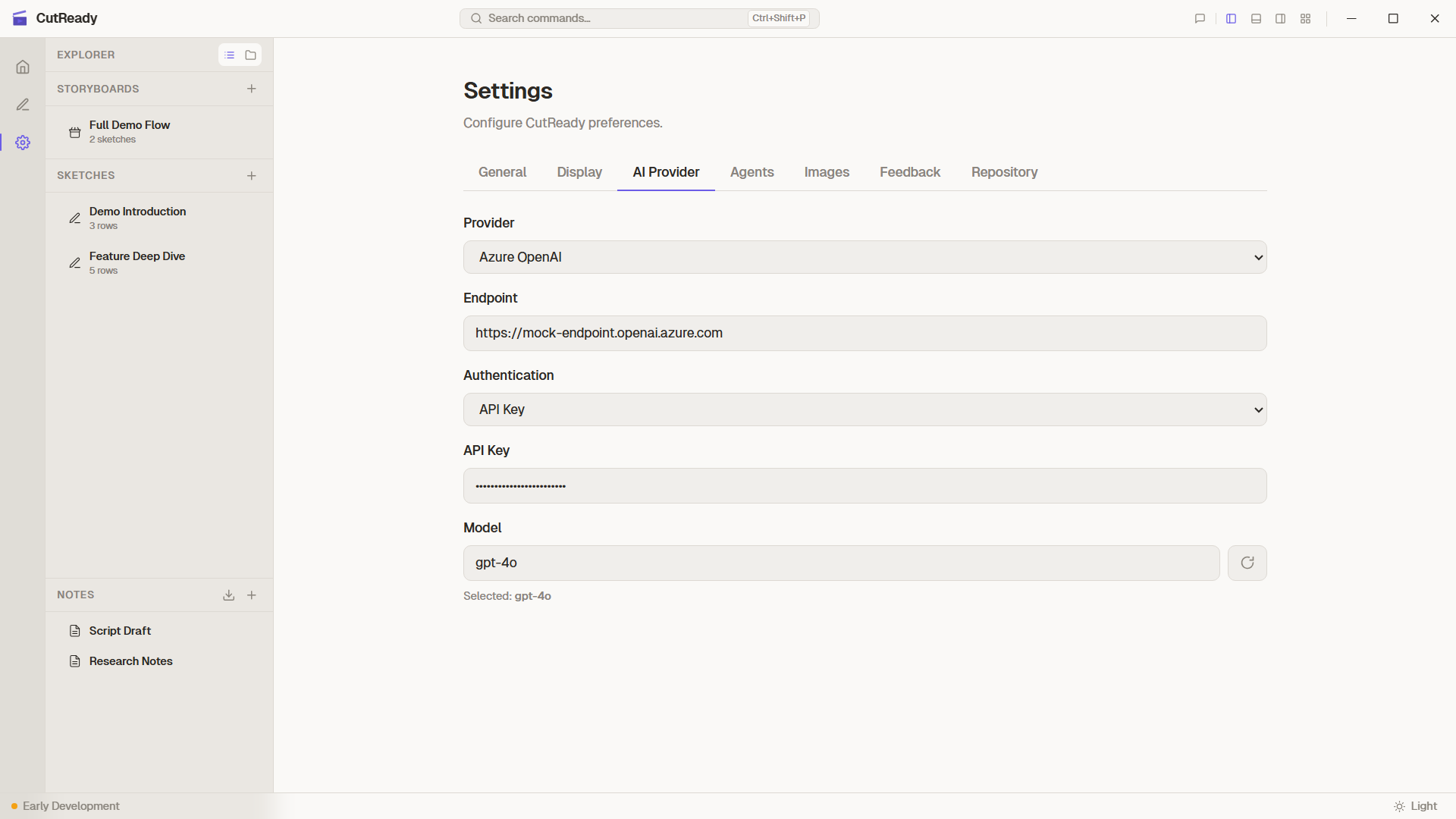 AI Provider settings